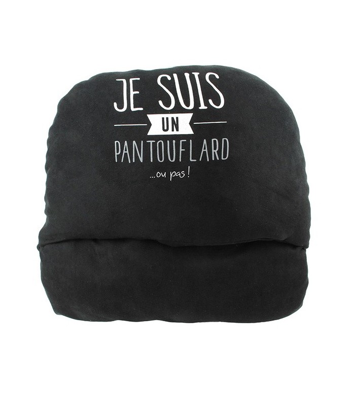 Chausson double "Je suis en mode...télé et canapé !", bleu