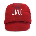 Chausson double "Je suis au chaud...avec toi !", rouge
