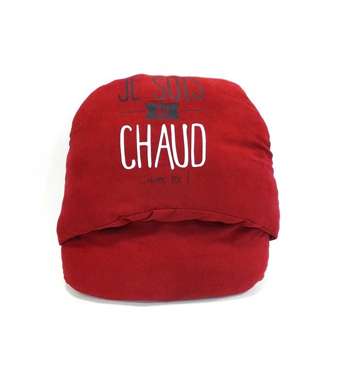 Chausson double "Je suis au chaud...avec toi !", rouge