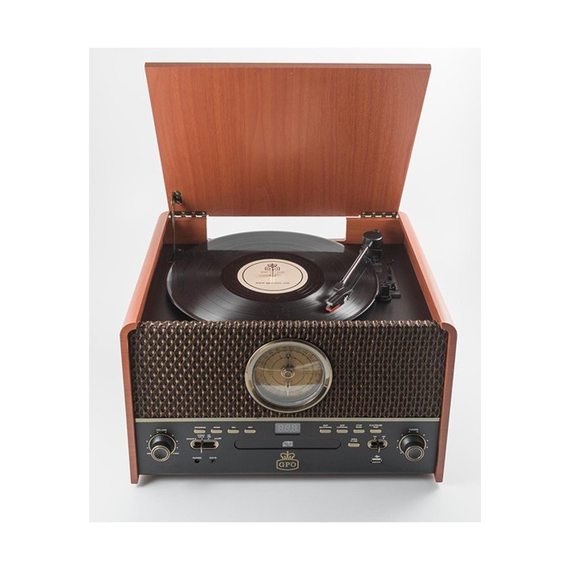 Tourne disque radio cassette CD Chesterton bois