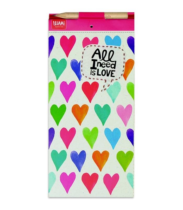 Bloc-notes magnétique "All you need is love"