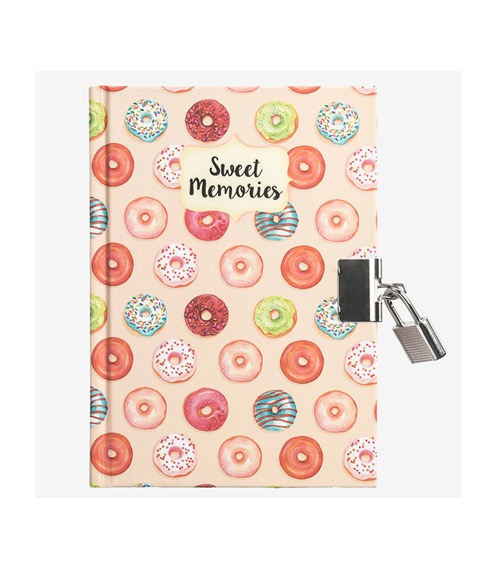 Journal intime avec cadenas, donuts