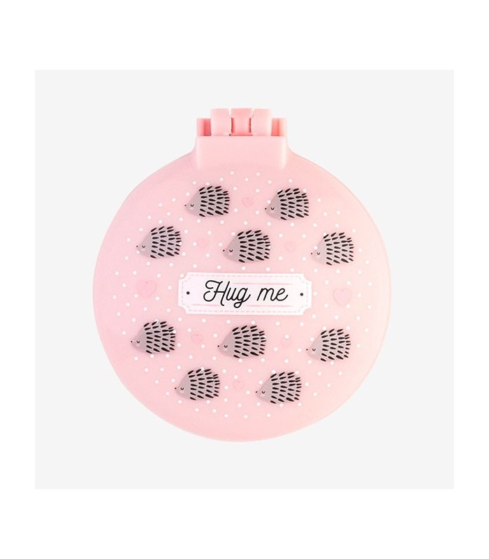 Brosse à cheveux + miroir "Hug me"