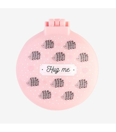 Brosse à cheveux + miroir "Good luck"