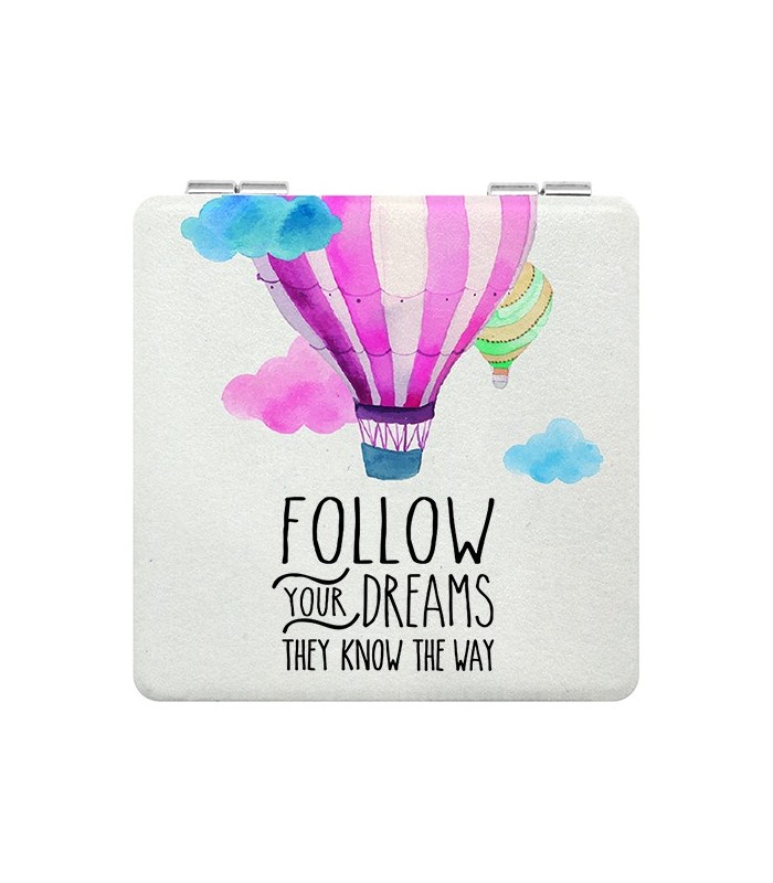 Brosse à cheveux + miroir "Good luck"