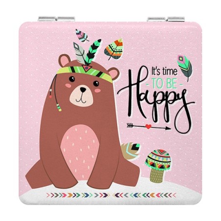 Miroir de poche "It's time to be happy"