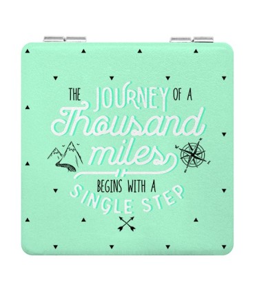 Miroir de poche "The journey of a thousand miles begins with a single step"