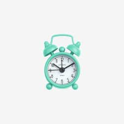 Mini réveil analogique avec alarme, bleu turquoise