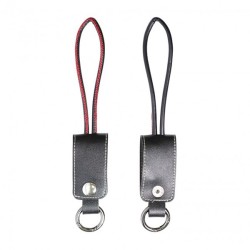 Câble porte-clés sortie micro USB et iPhone noir