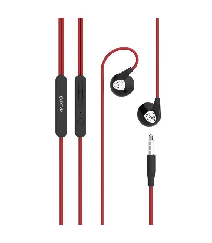 Oreillette mains libres avec micro, rouge