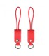 Câble porte-clés sortie micro USB et iPhone rouge