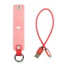 Câble porte-clés sortie micro USB et iPhone rouge