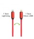 Câble porte-clés sortie micro USB et iPhone rouge