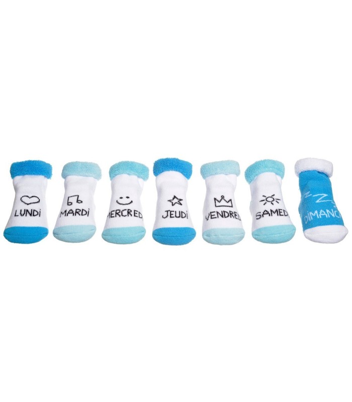 Coffret 7 paires de chaussettes pour garçons, bleues