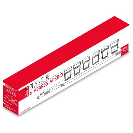 Planche avec 6 verres pour apéro