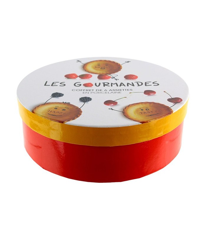 Coffret 6 assiettes en porcelaine "Les Gourmandes"
