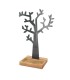 Porte-bjoux Arbre avec socle bois, noir