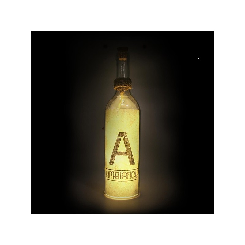 Bouteille lumineuse, lettre A "Ambiance"