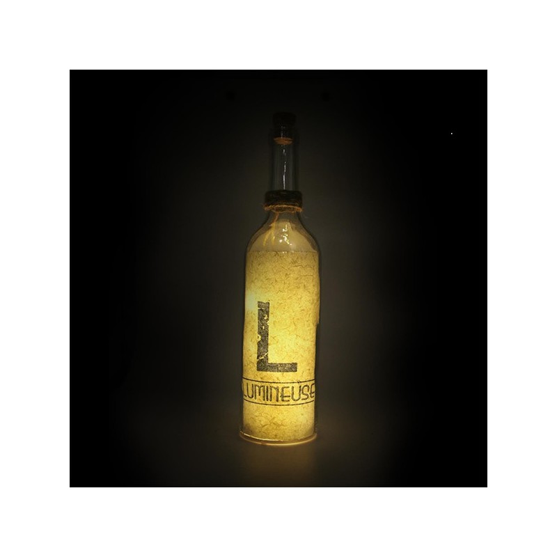 Bouteille lumineuse, bleue