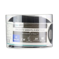 Haut-parleur pour la douche, étanche noir