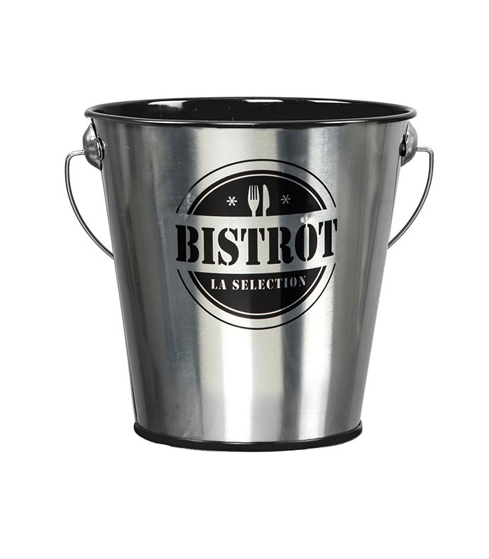 Seau de table en zinc, noir