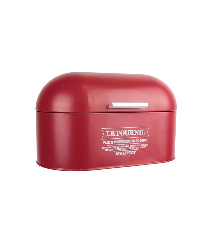 Boîte à pain "Le Fournil", rouge