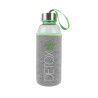 Bouteille en verre 350ml et pochon de protection, vert