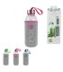Bouteille en verre 350ml et pochon de protection, vert