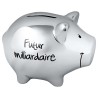 Tirelire Cochon "Futur Milliardaire", argent