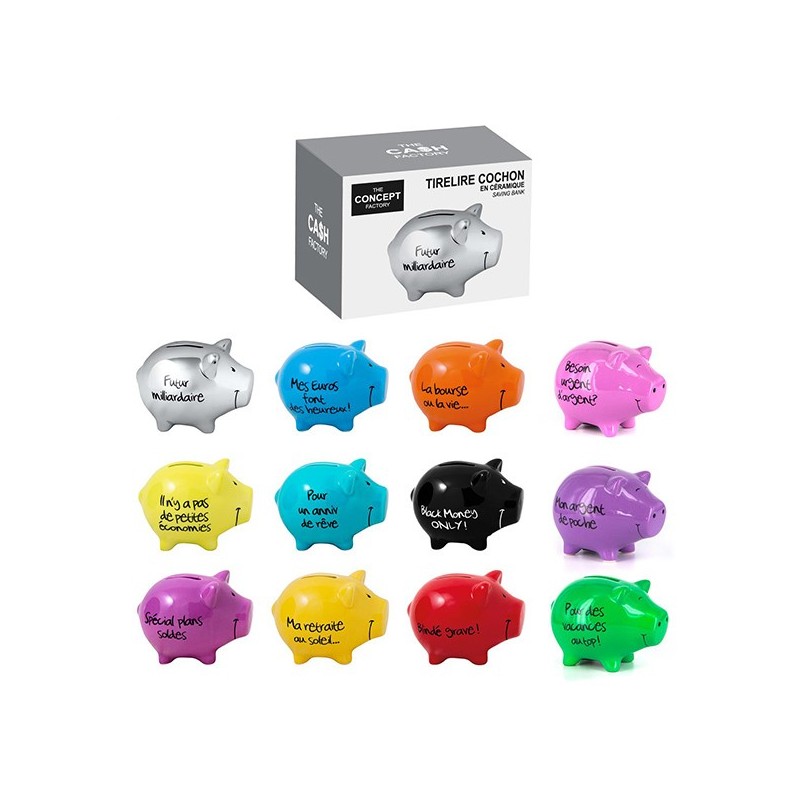 Tirelire Cochon "Pour un anniv de rêve", bleu turquoise