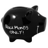 Tirelire Cochon "Black money ONLY", noir
