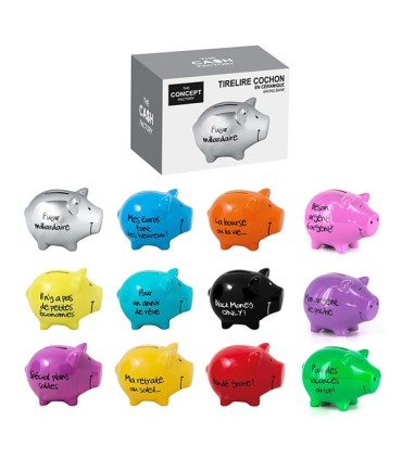 Tirelire Cochon "Pour des vacances au top !", vert