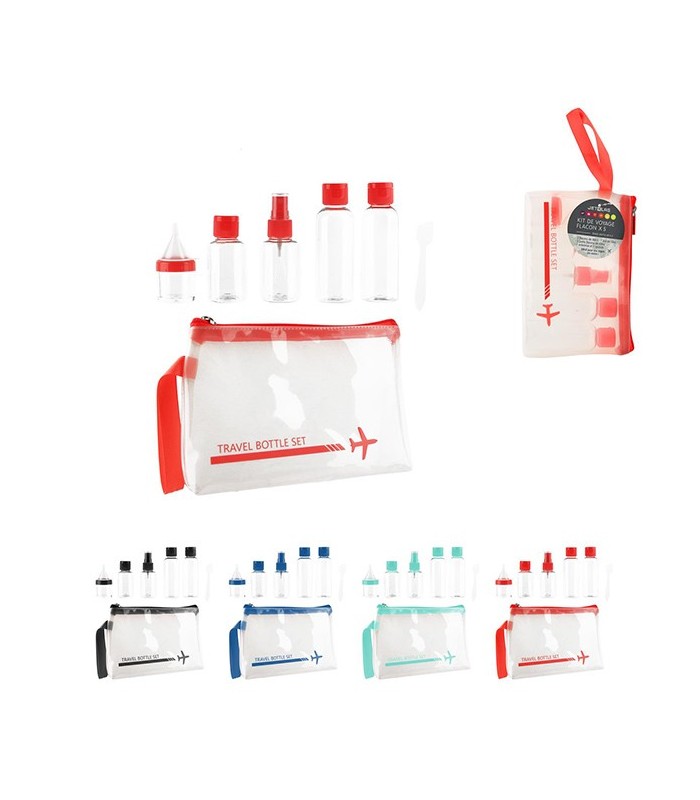 Kit de voyage avec 5 flacons, corail