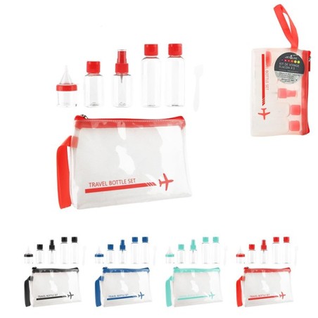 Kit de voyage avec 5 flacons, bleu