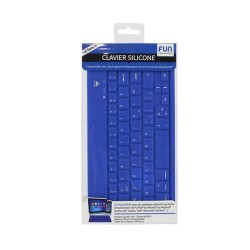 Clavier connecté Bluetooth en silicone bleu