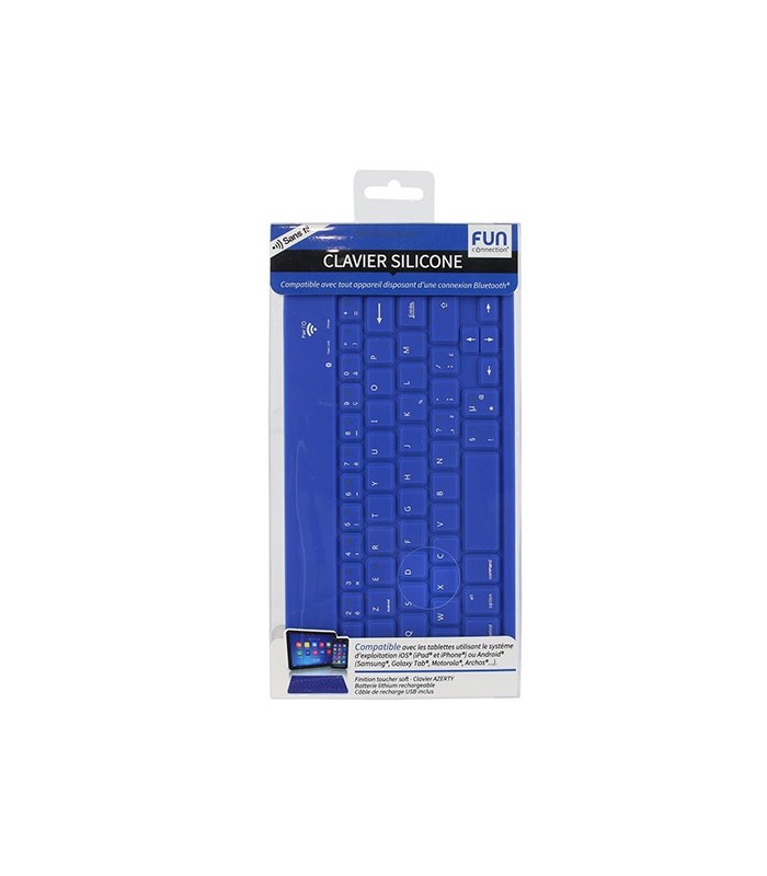Clavier connecté Bluetooth en silicone noir