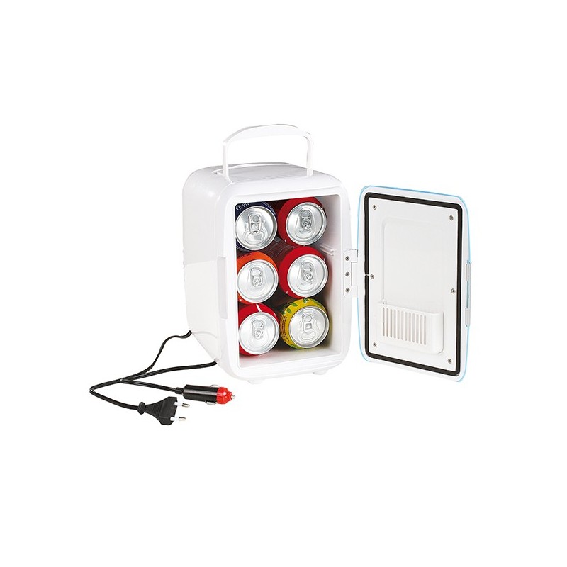 Mini Frigo 4 L AC/DC, bleu et blanc