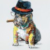Toile Bulldog Chapeau Cigarette 60 cm x 60 cm