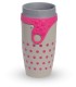 Mug étanche gris à pois rose Twizz Charlotte - Néolid