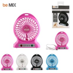Ventilateur sans fil rechargeable 1200 mAh, "Mon ventilo anti coup de chaud" noir