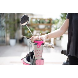 Mug étanche gris à pois rose Charlotte