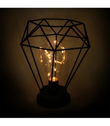 Lampe Diamant déco lumineuse noire