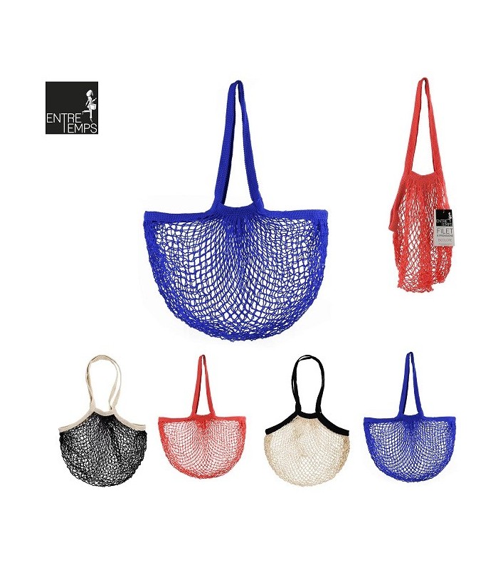 Filet à provisions avec 2 grandes anses, bleu