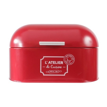Boîte à pain "L'ATELIER de cuisine - spécial chef", rouge