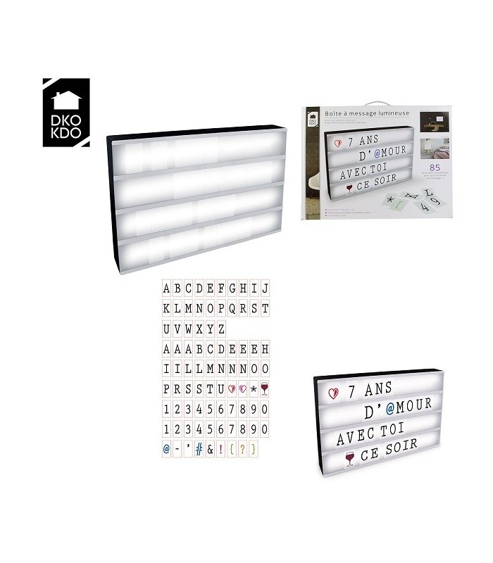 Boîte lumineuse à message format A3 + 85 caractères