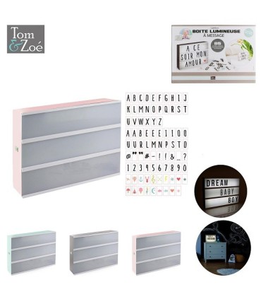 Boîte lumineuse à message format A4 + 85 caractères, gris