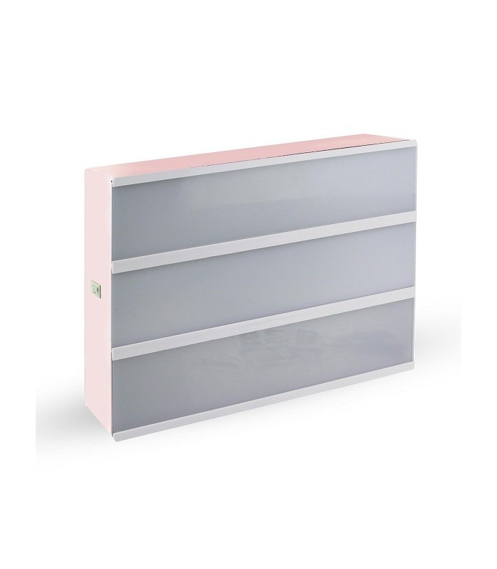 Boîte lumineuse à message format A4 + 85 caractères, rose