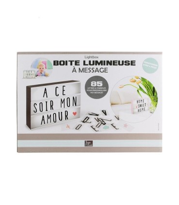 Boîte lumineuse à message format A4 + 85 caractères, rose