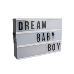 Boîte lumineuse à message format A4 + 85 caractères, rose