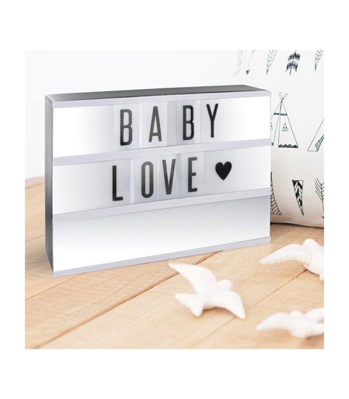 Boîte lumineuse à message format A4 + 85 caractères, rose